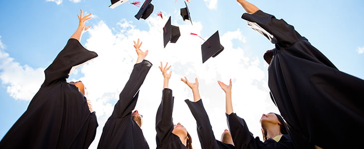 High school senior graduation ceremony 